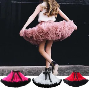 Fashion Fluffy Chiffon Pettiskirts tutu Baby Girls Skirts Princess skirt dance wear Party clothes 12M-10T