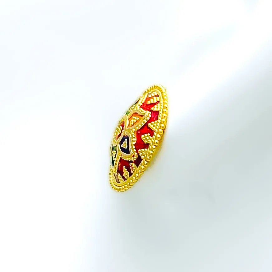 Festive Floral 22k Gold Earrings