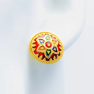 Festive Floral 22k Gold Earrings