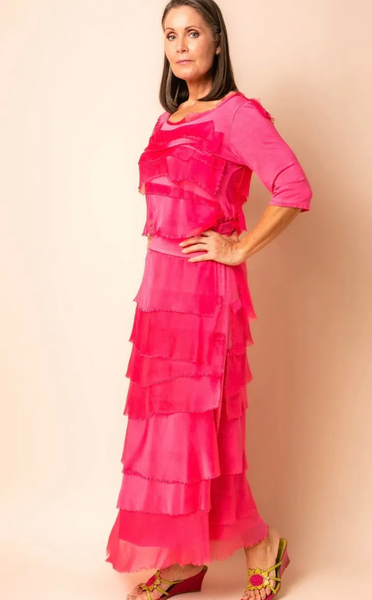 Fifi Silk Skirt In Raspberry Sorbet