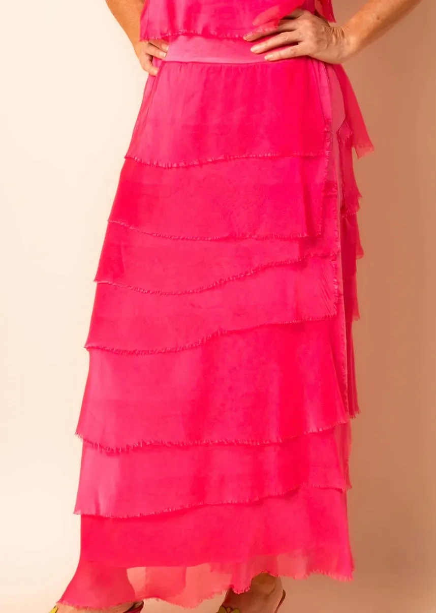 Fifi Silk Skirt In Raspberry Sorbet