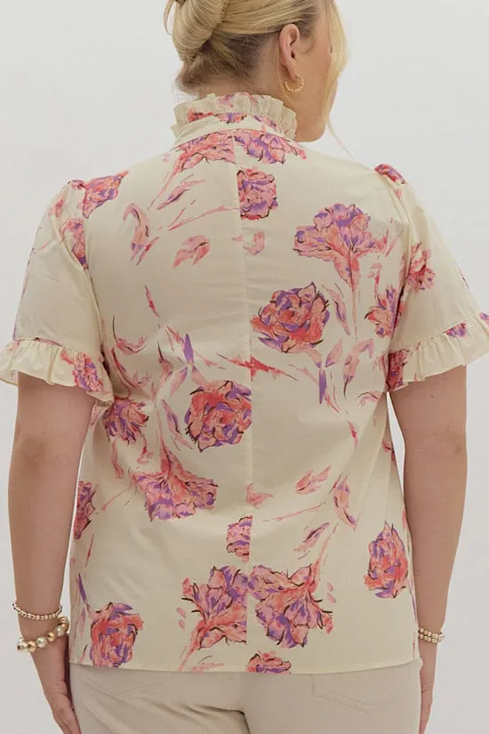 FINAL SALE: The Penny Top in Cream Floral