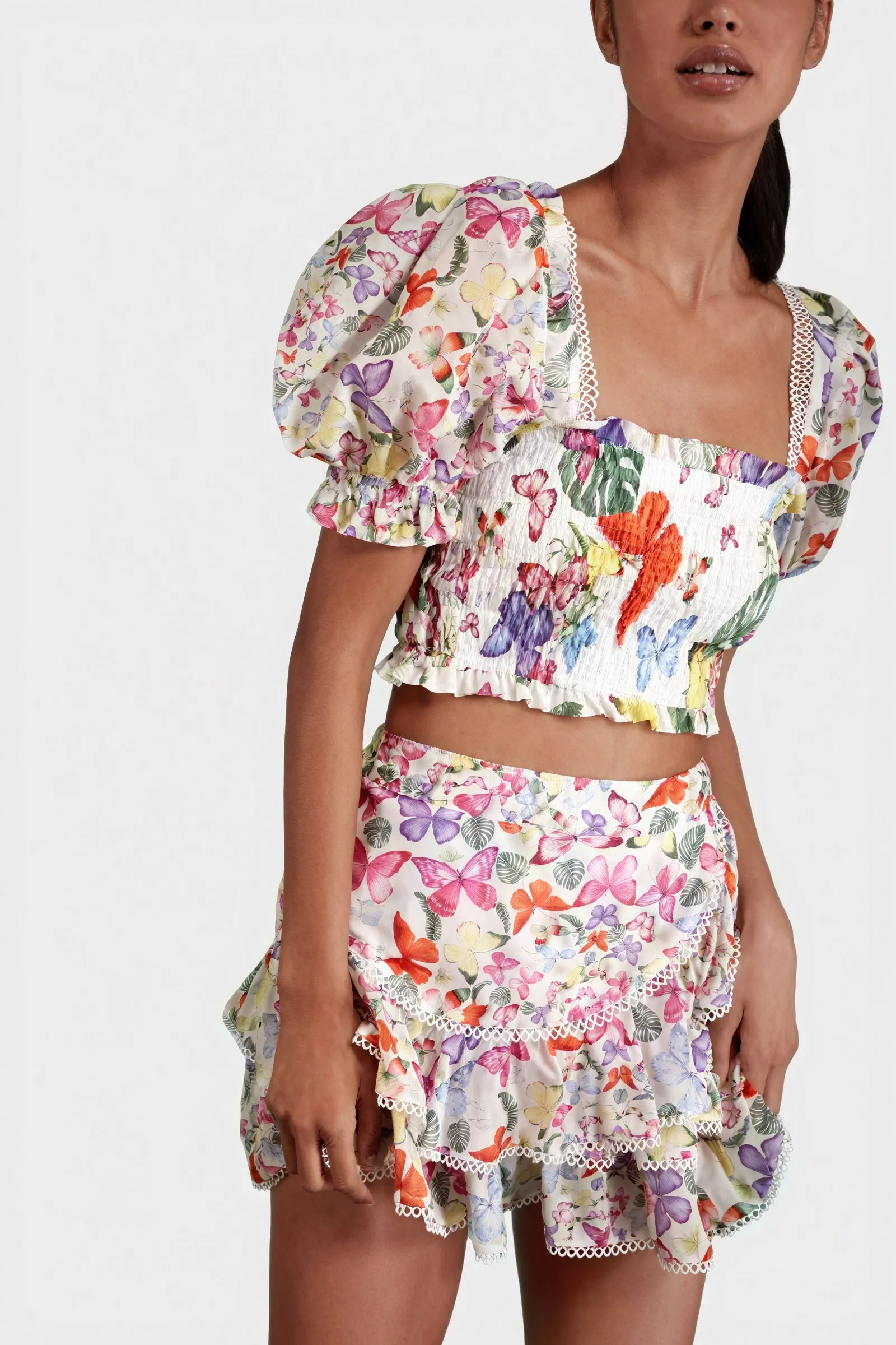 Floral Butterfly Two-Piece Set