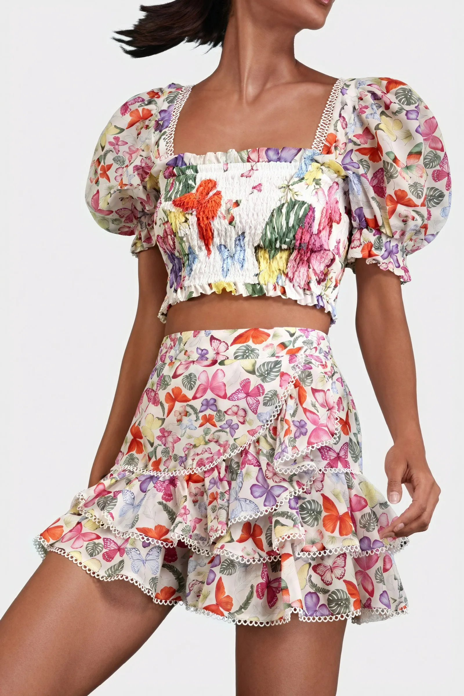 Floral Butterfly Two-Piece Set