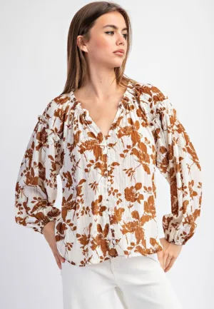 Floral Crinkle Blouse