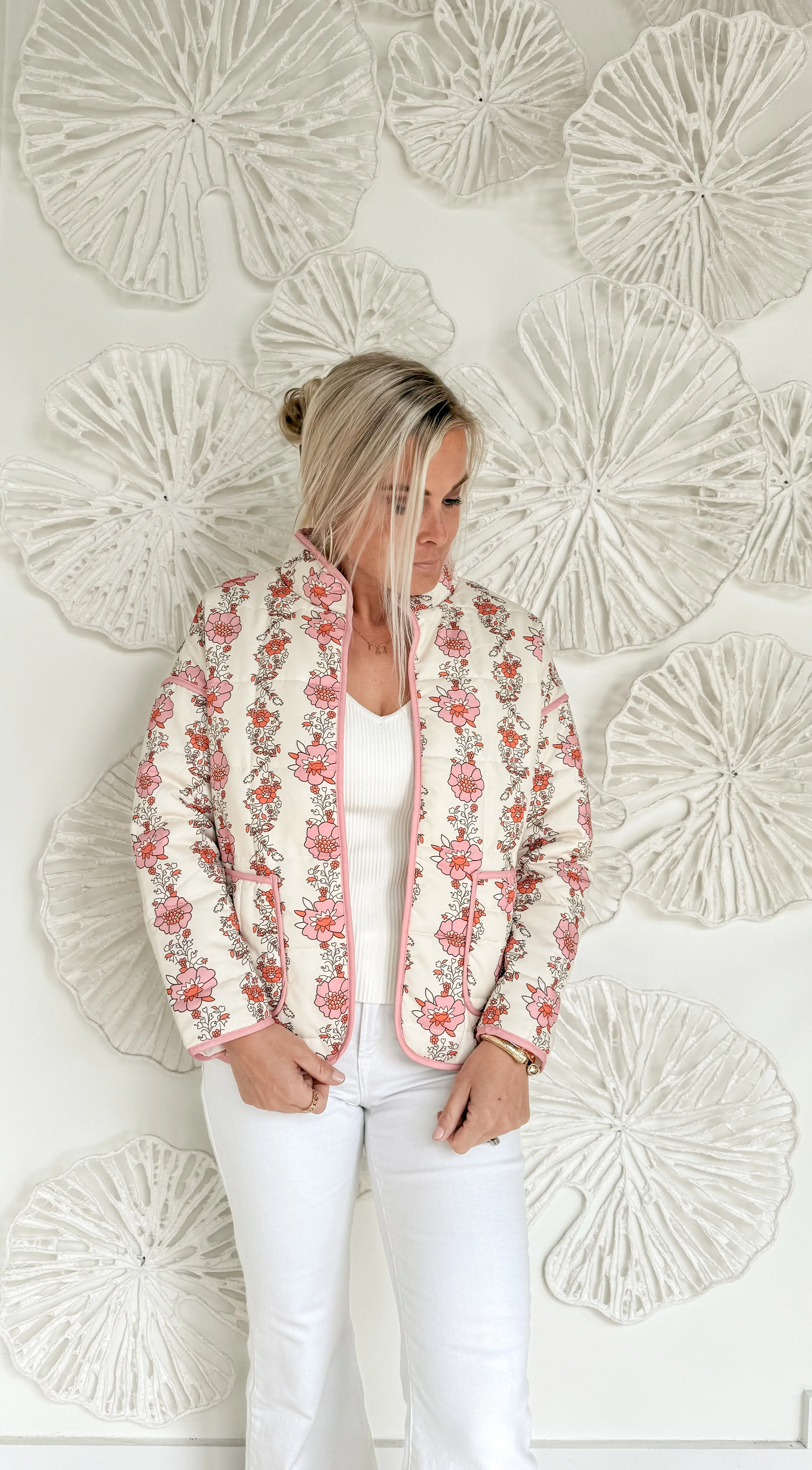 Floral Print Quilted Jacket