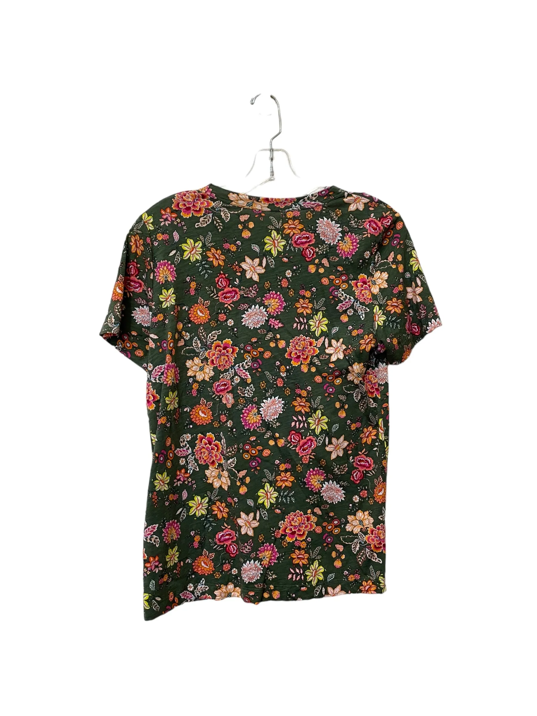 Floral Print Top Short Sleeve Loft, Size M
