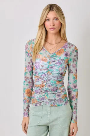 Floral Ruched Top