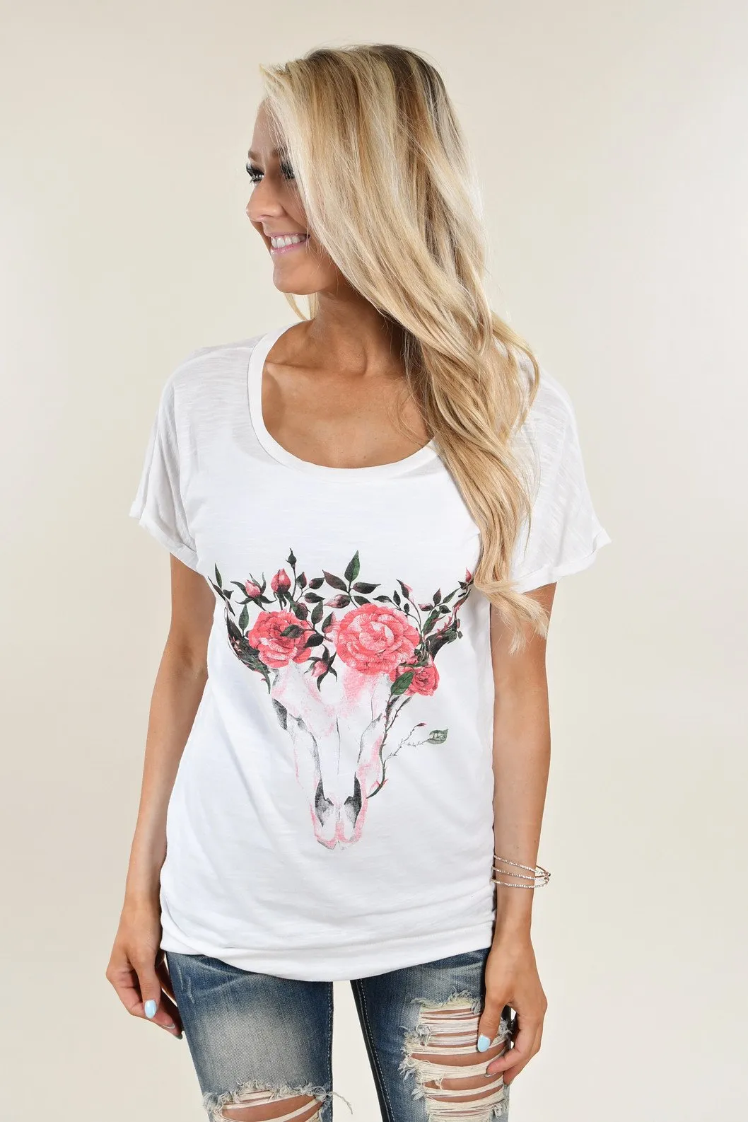 Floral Skull Top