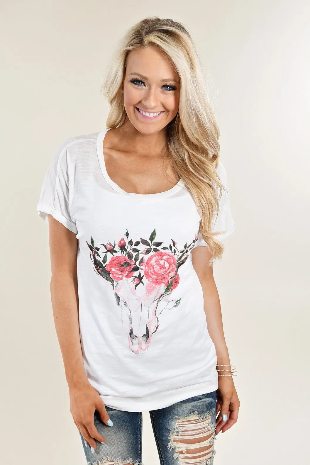 Floral Skull Top