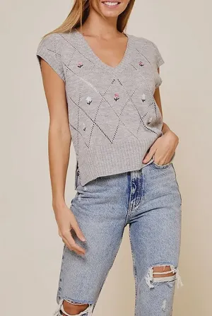Floral Sweater Vest