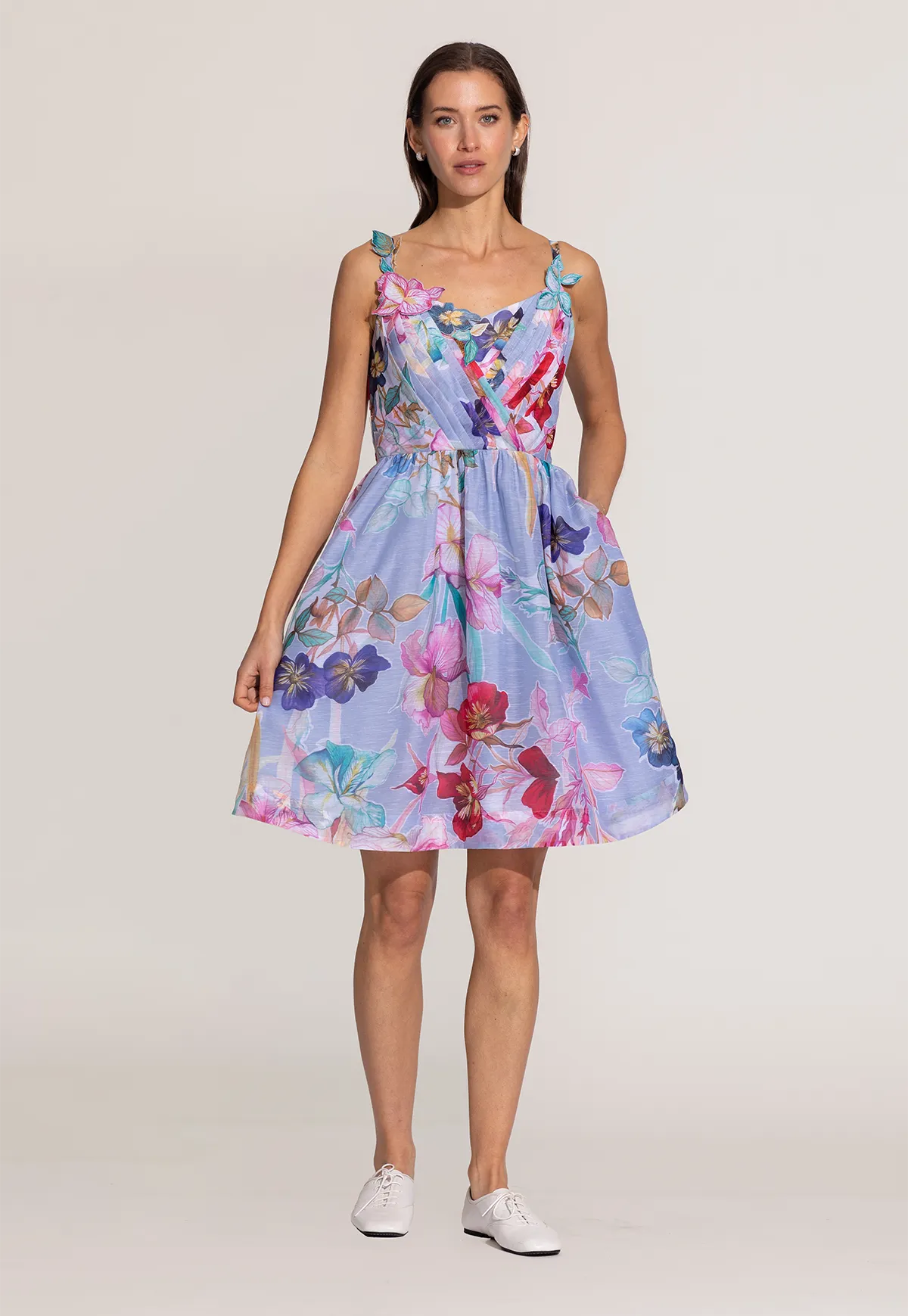 Florin multicolor pleated mini dress