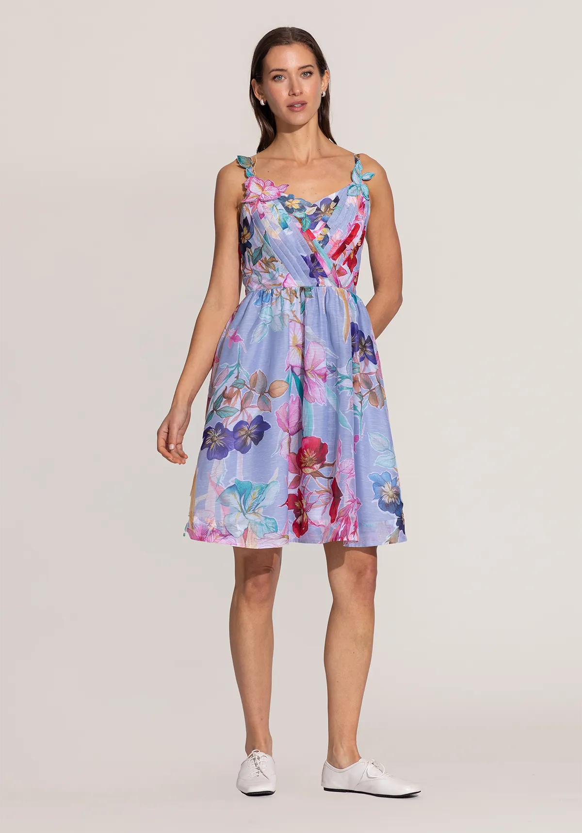 Florin multicolor pleated mini dress