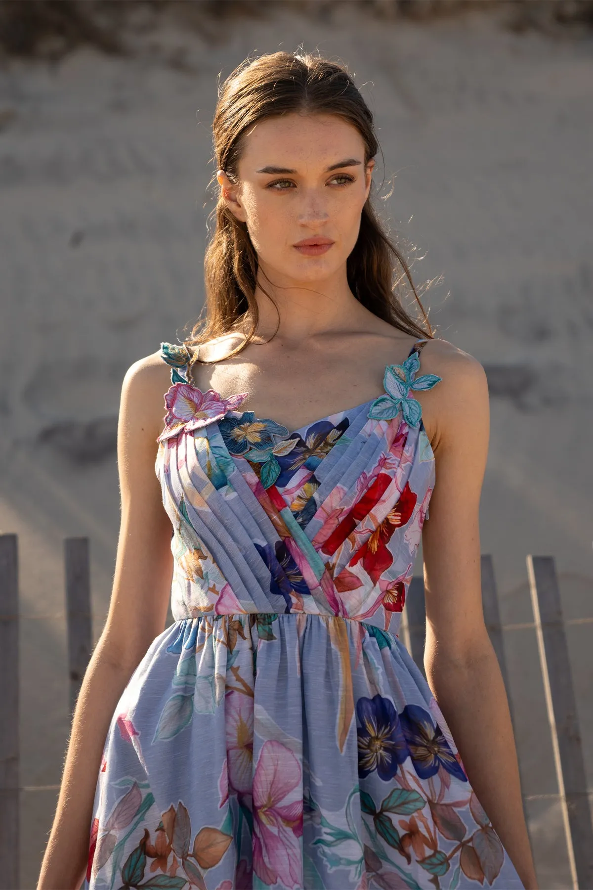 Florin multicolor pleated mini dress