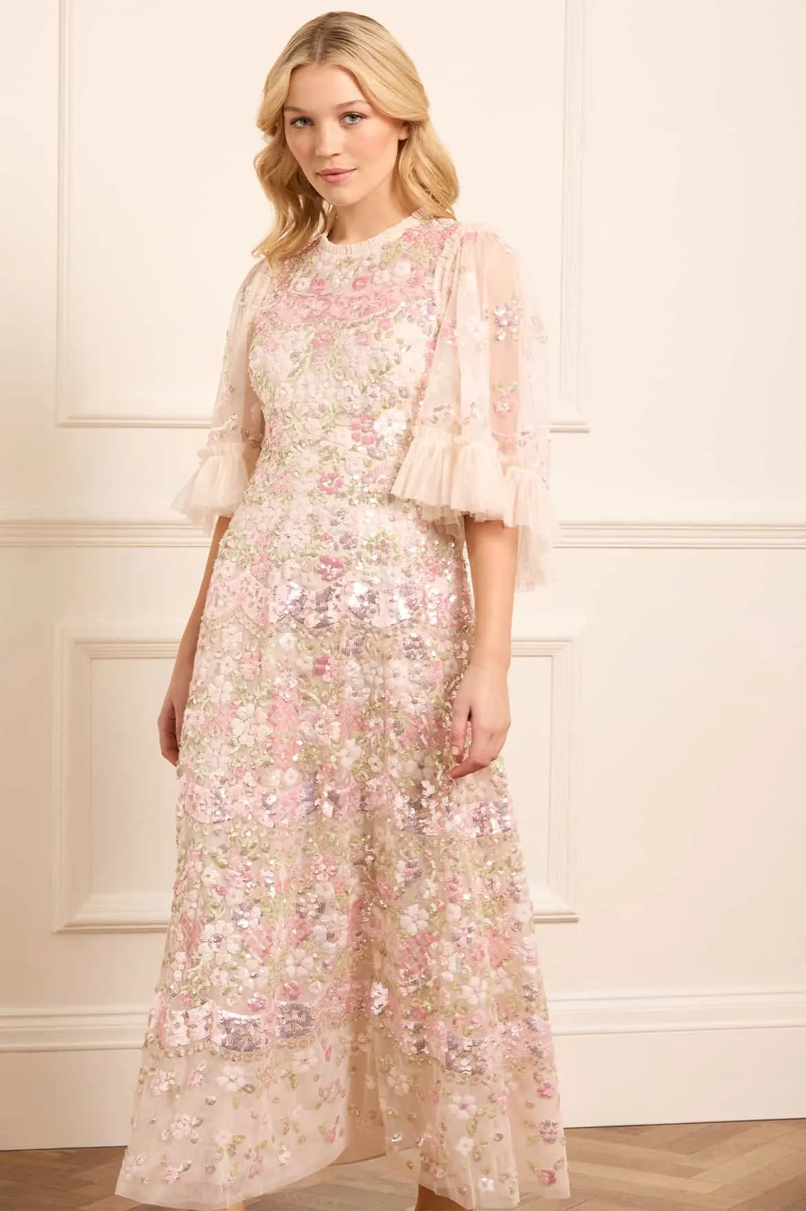 Garden Delight Gloss Ankle Gown