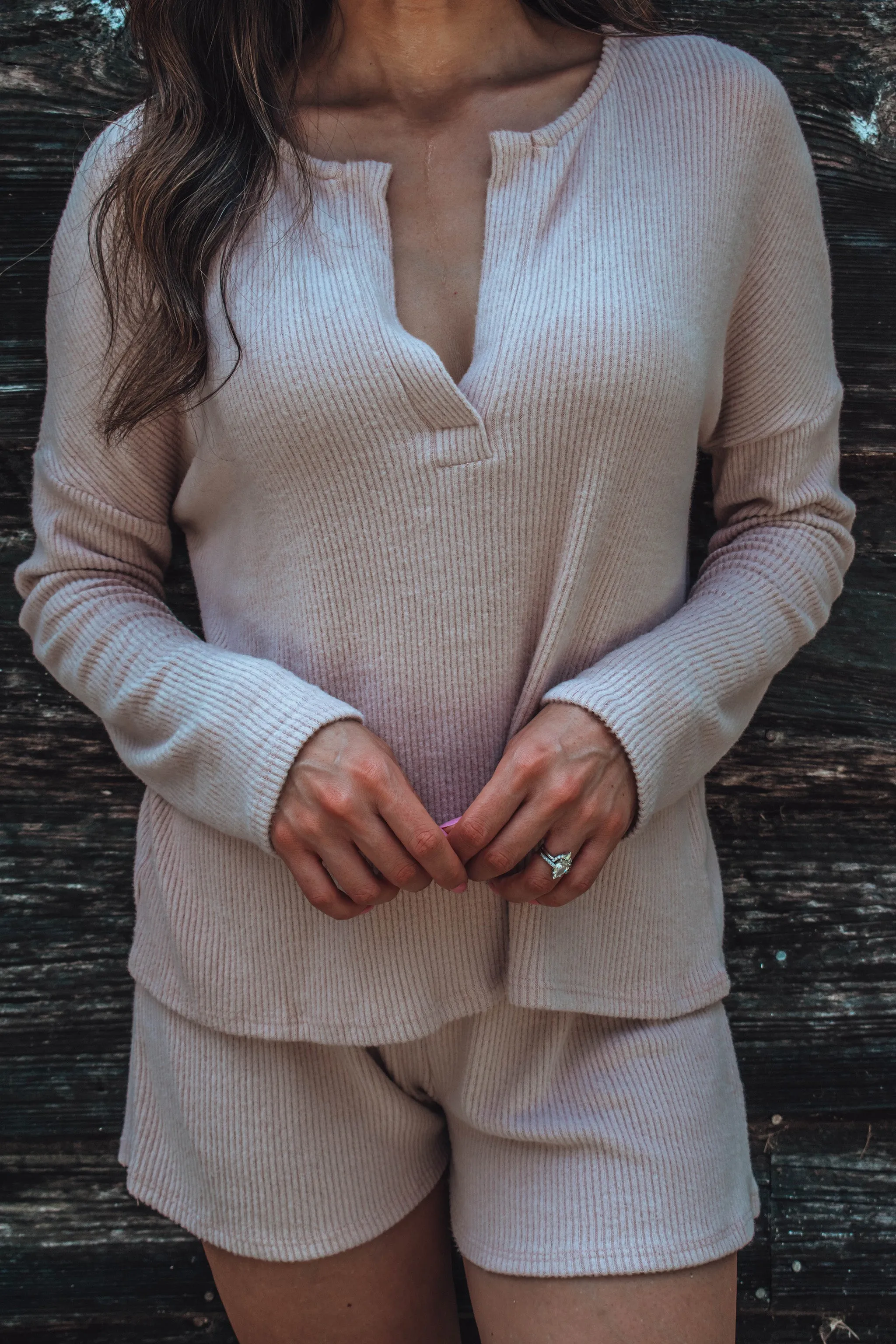 Georgie Ribbed Top - Dusty Rose