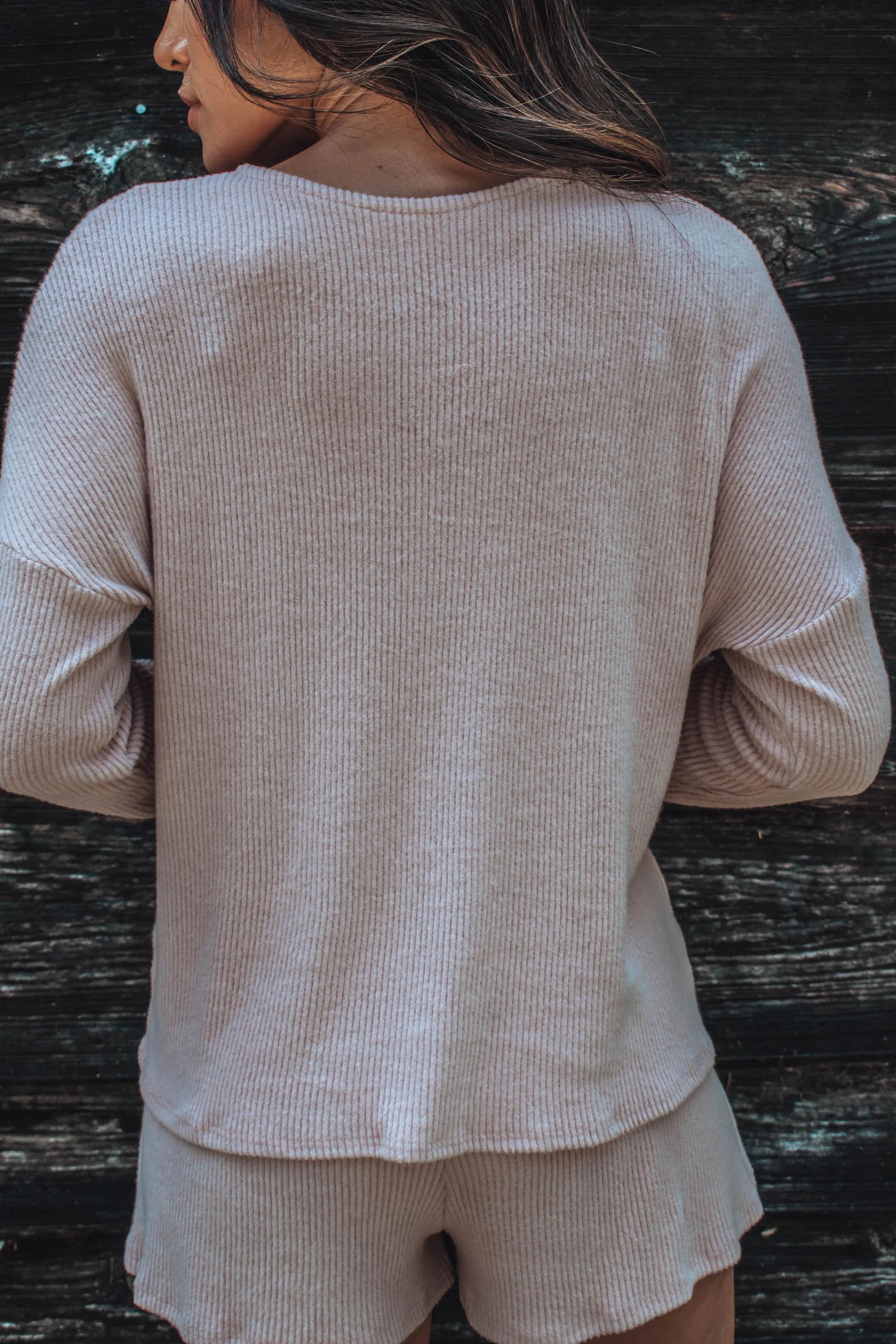 Georgie Ribbed Top - Dusty Rose