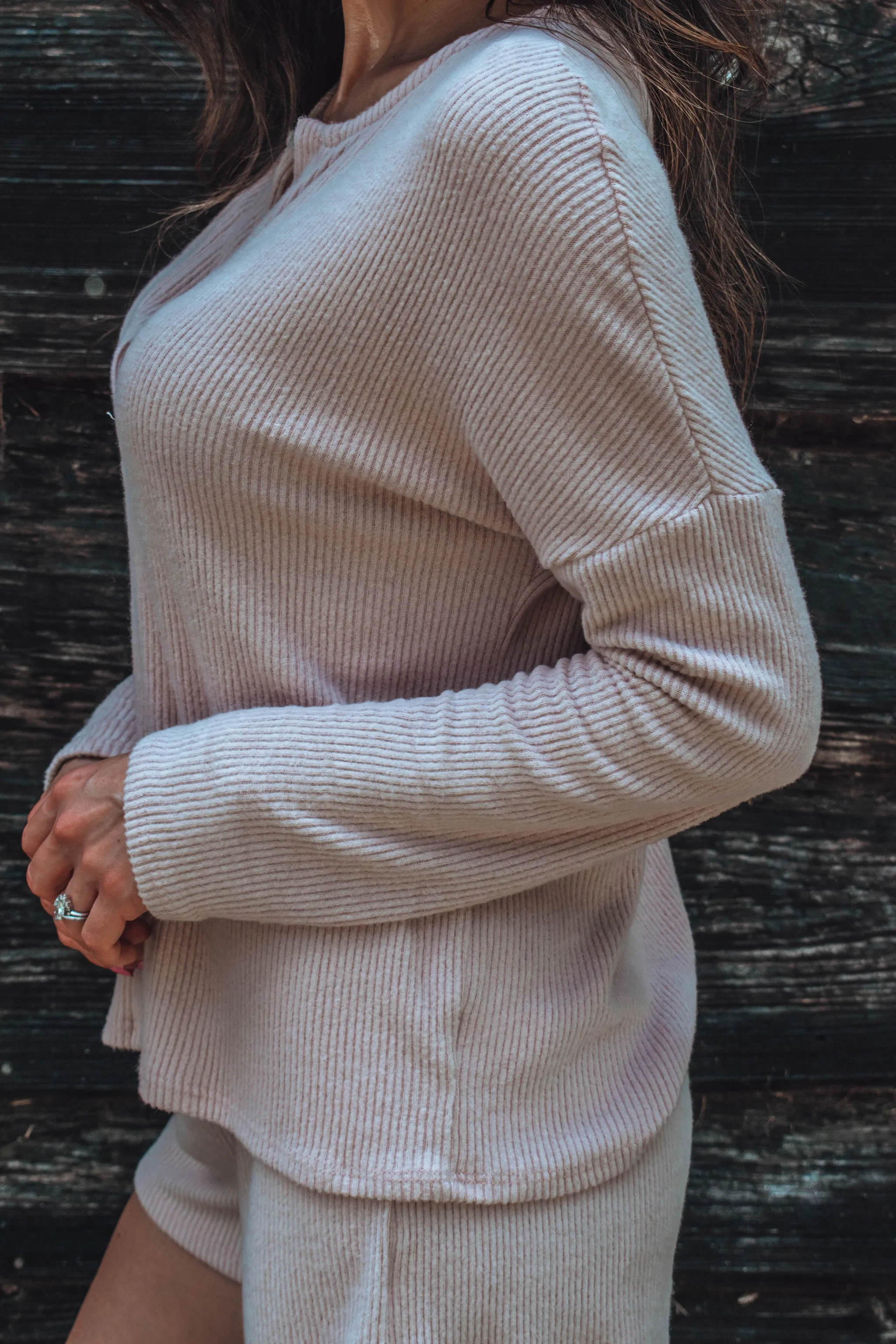 Georgie Ribbed Top - Dusty Rose