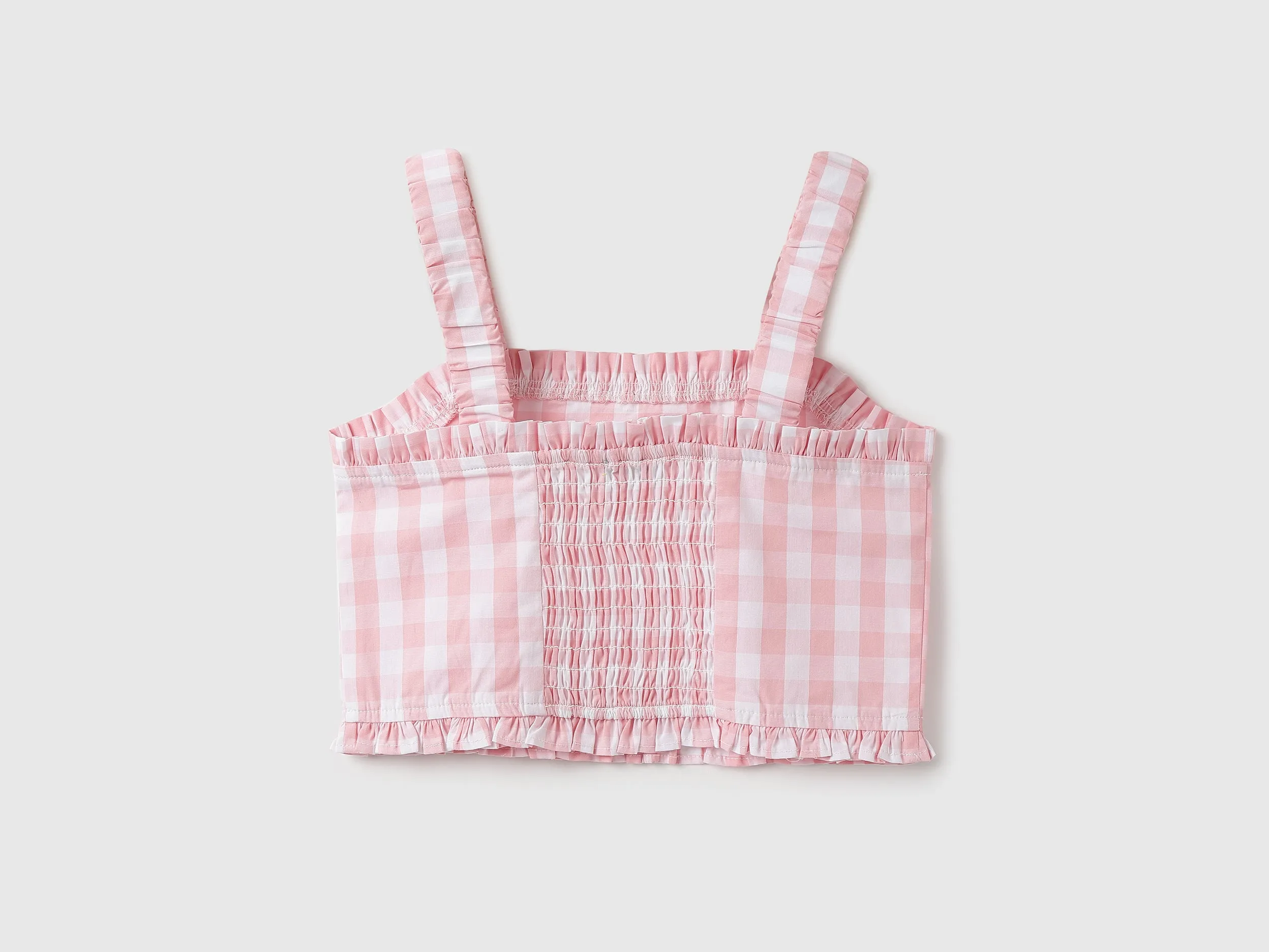 Girls Checked Shoulder Strap Top