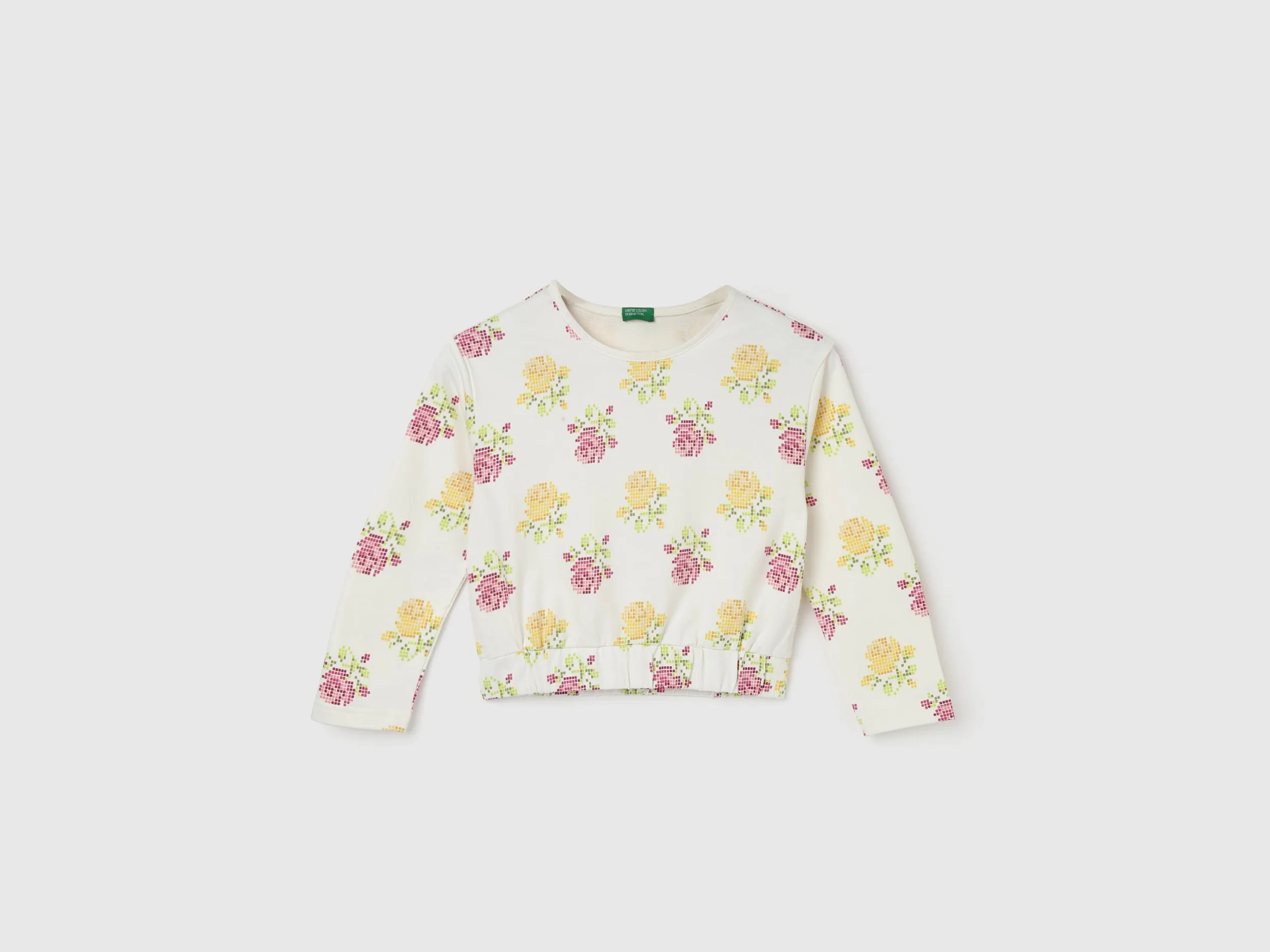 Girl's Regular Fit Round Neck Floral Tops