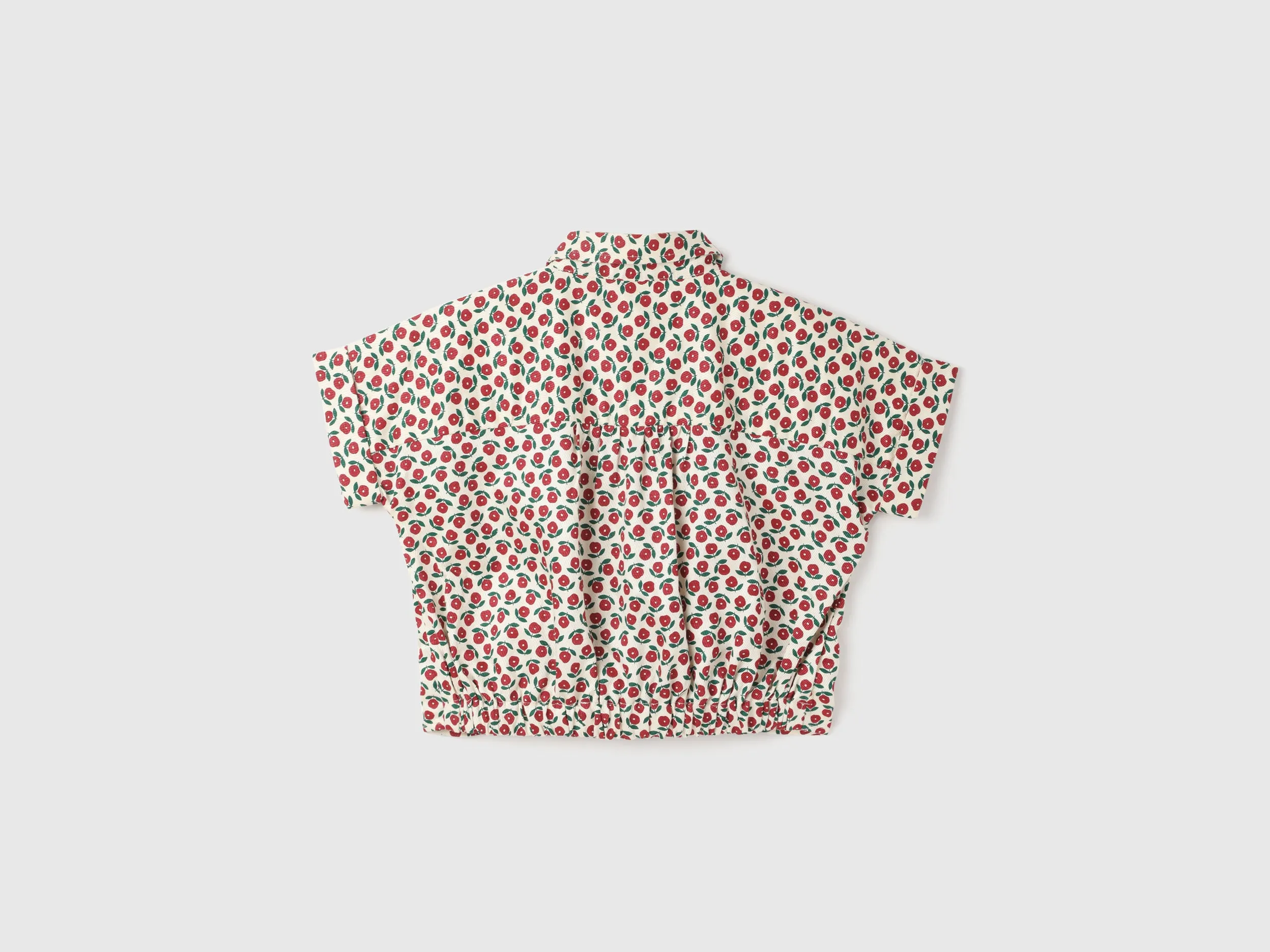 Girl's Regular Fit Spread Collar Floral Tops