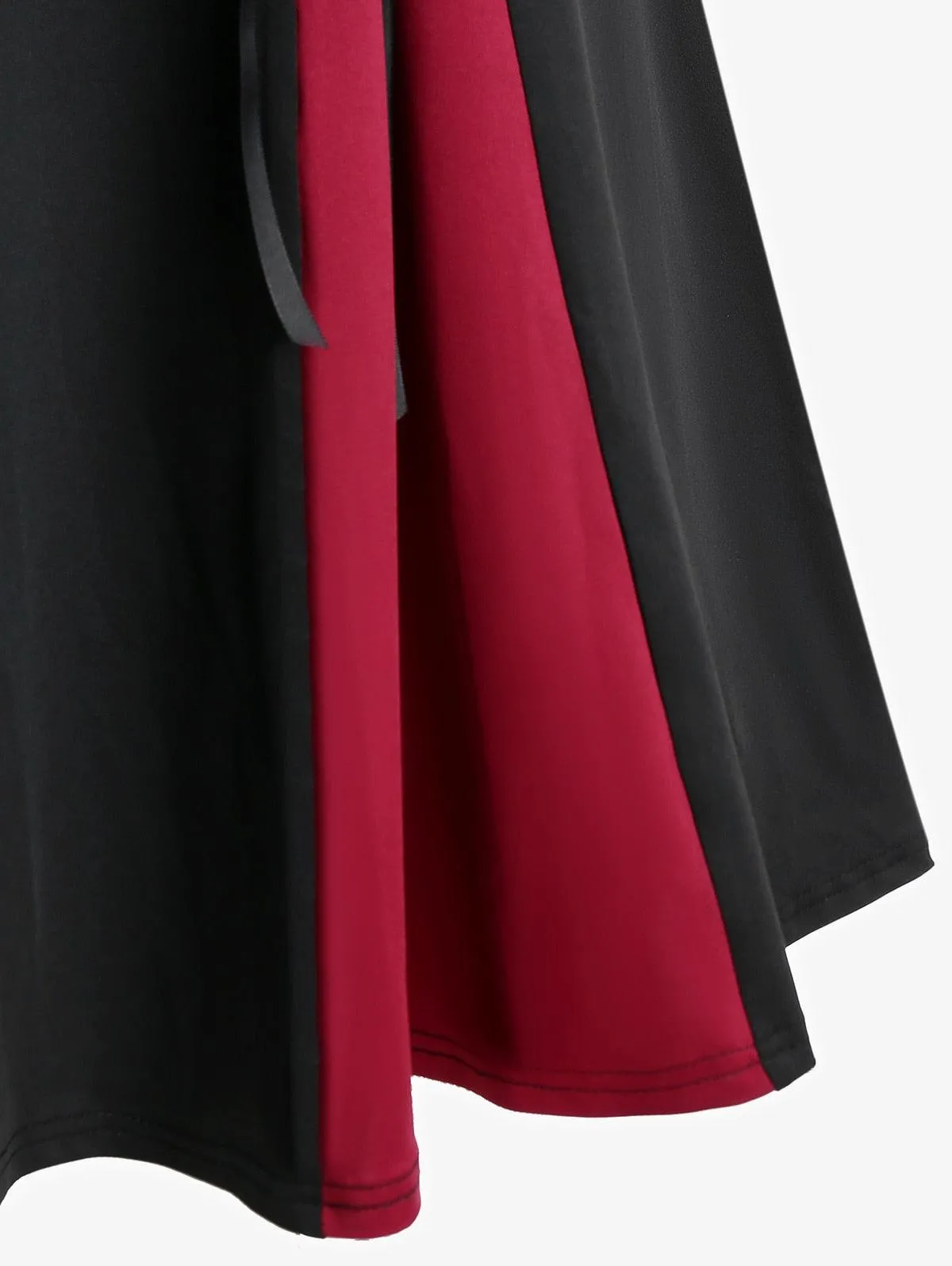 Gothic Lace Up A Line Skirt Elastic Waisted Long Skirt