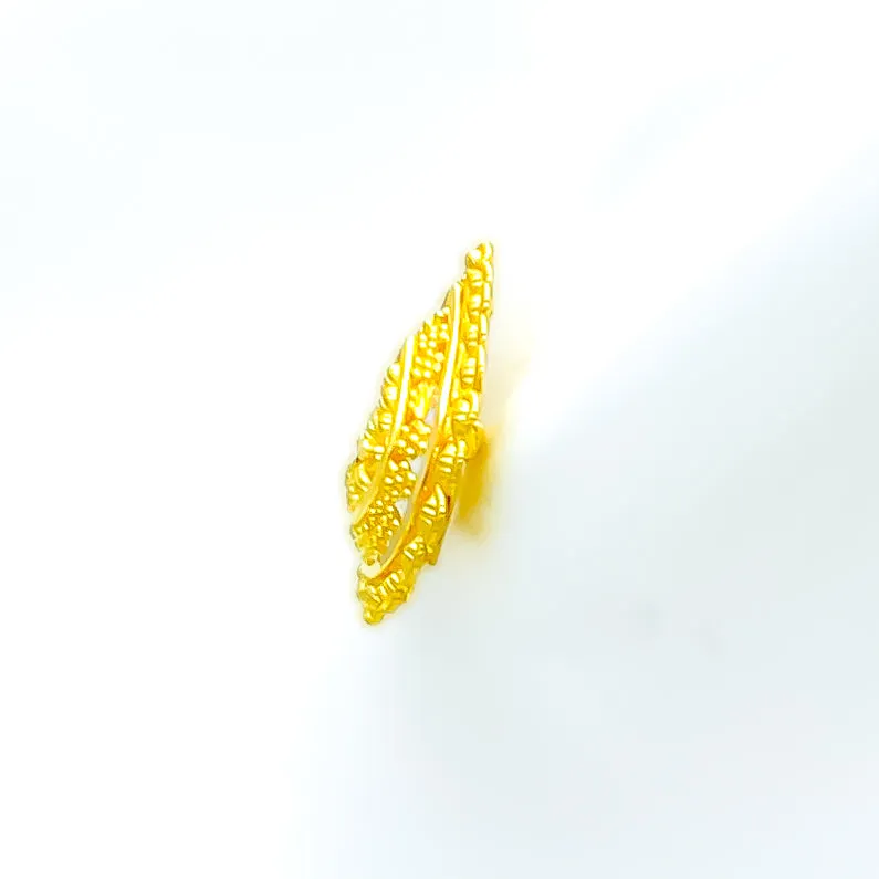 Grandiose Floral Paisley 22k Gold Earrings