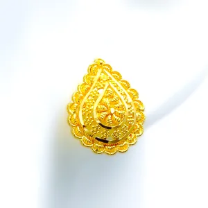 Grandiose Floral Paisley 22k Gold Earrings
