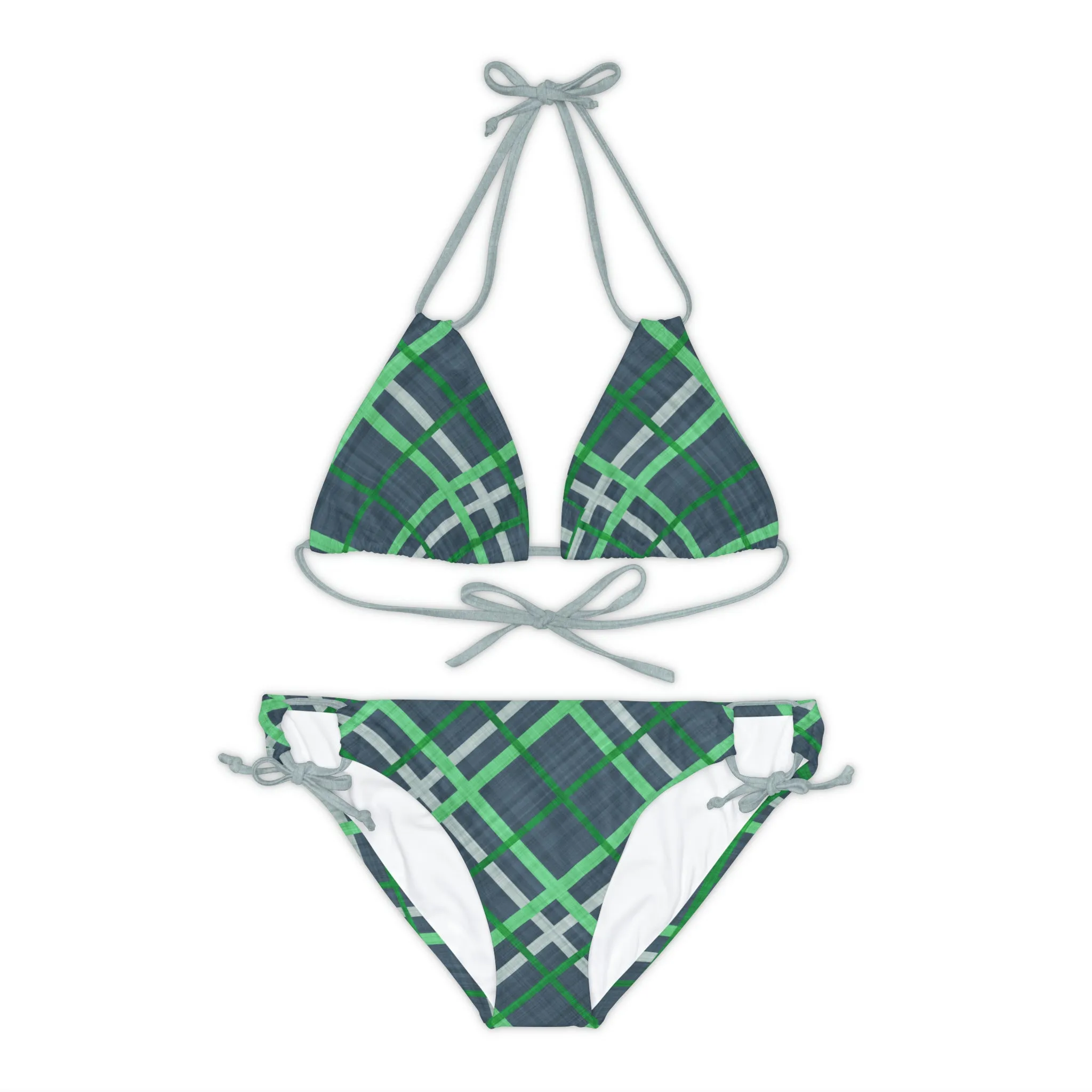 Green Plaid - Strappy Bikini Set (AOP)