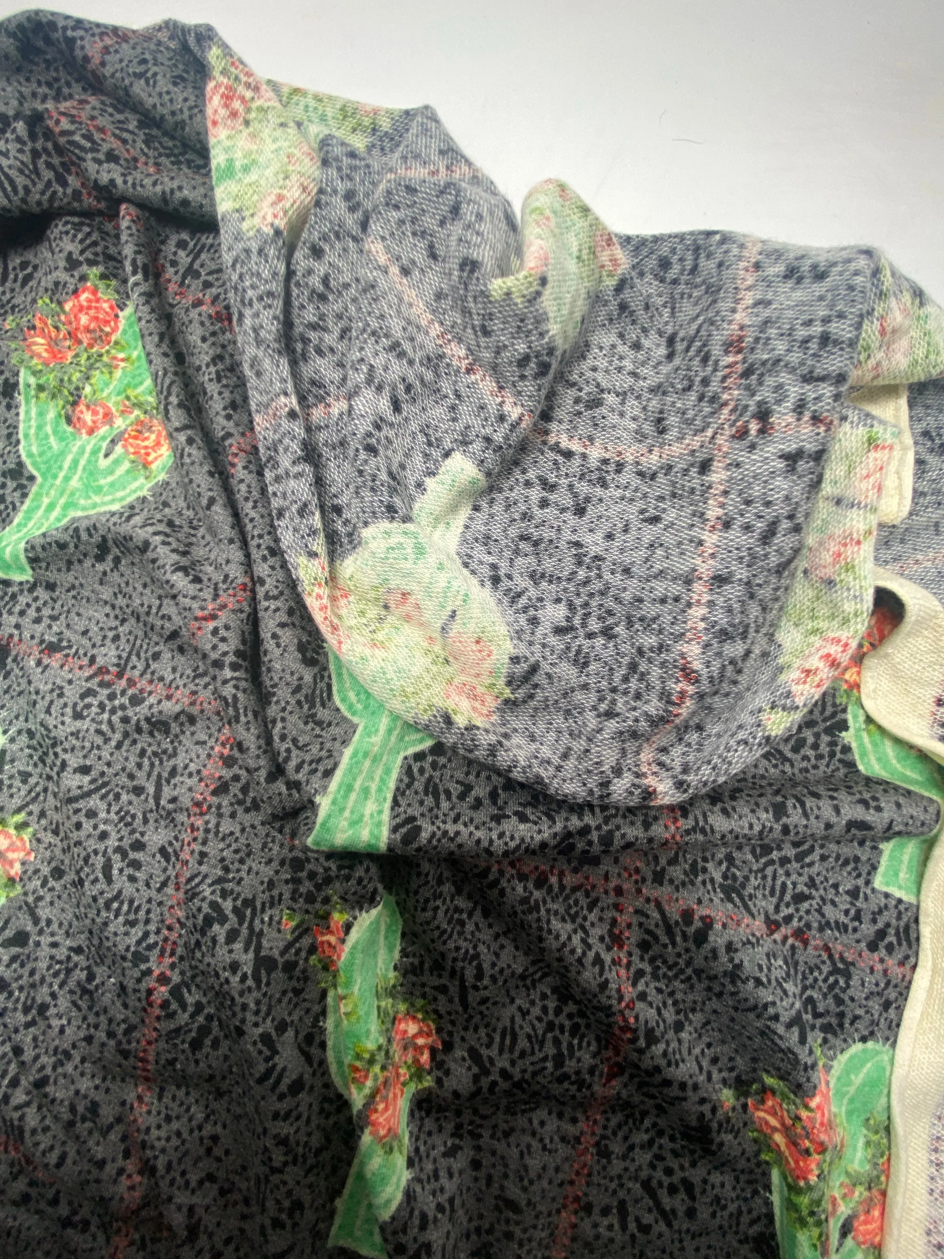 Grey Cactus Floral French Terry