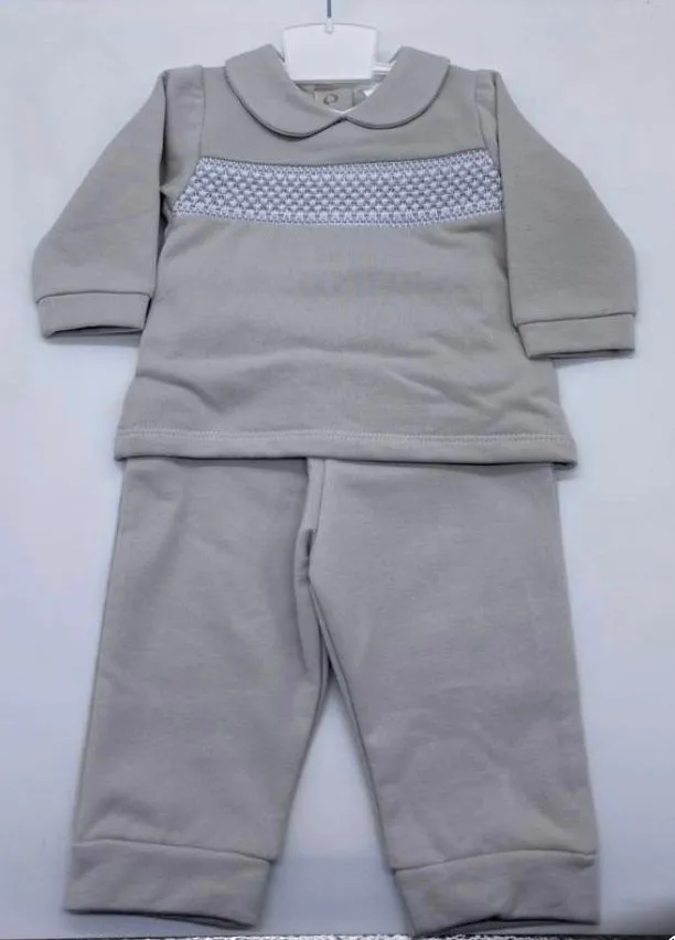 Grey Smocked Loungewear Set - 3M