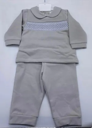 Grey Smocked Loungewear Set - 3M