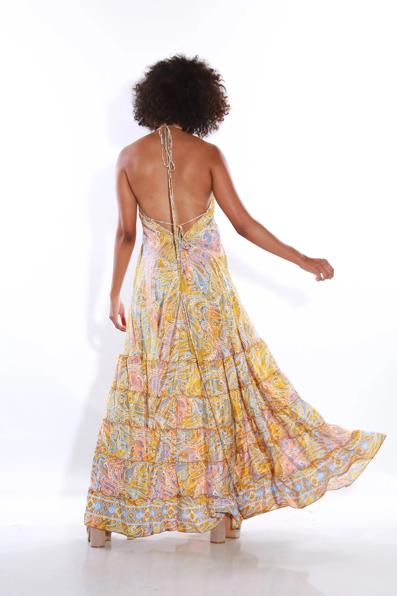 Happy Spaghetti maxi dress- tuscany