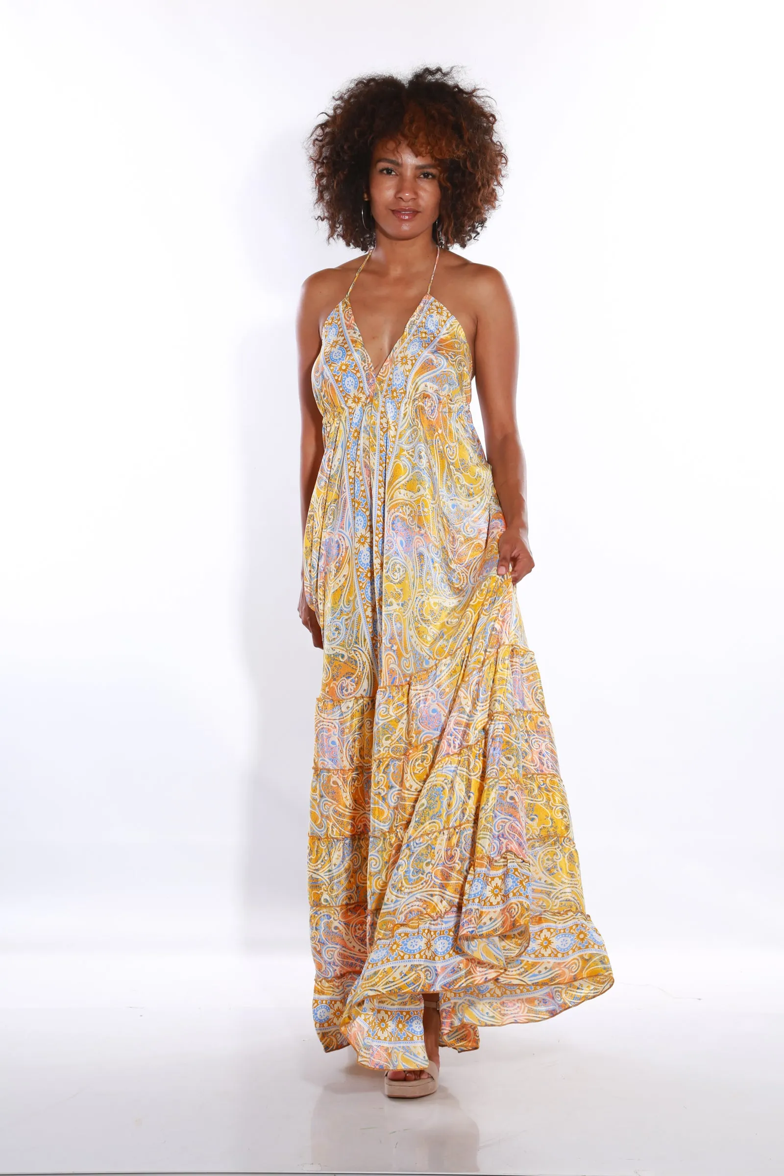 Happy Spaghetti maxi dress- tuscany