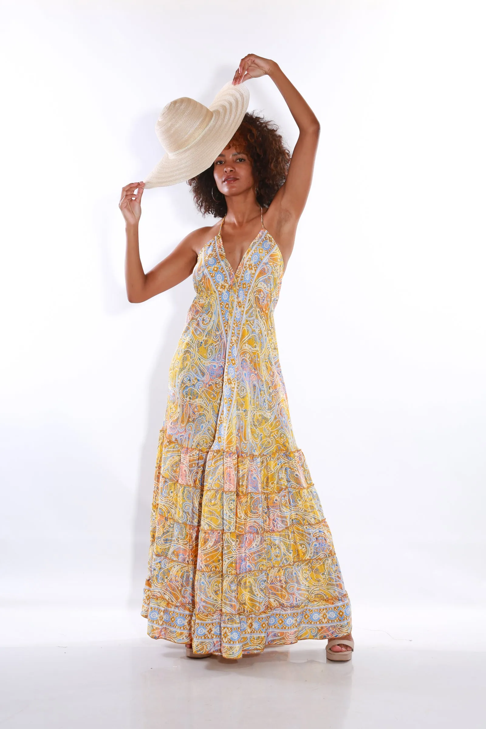 Happy Spaghetti maxi dress- tuscany