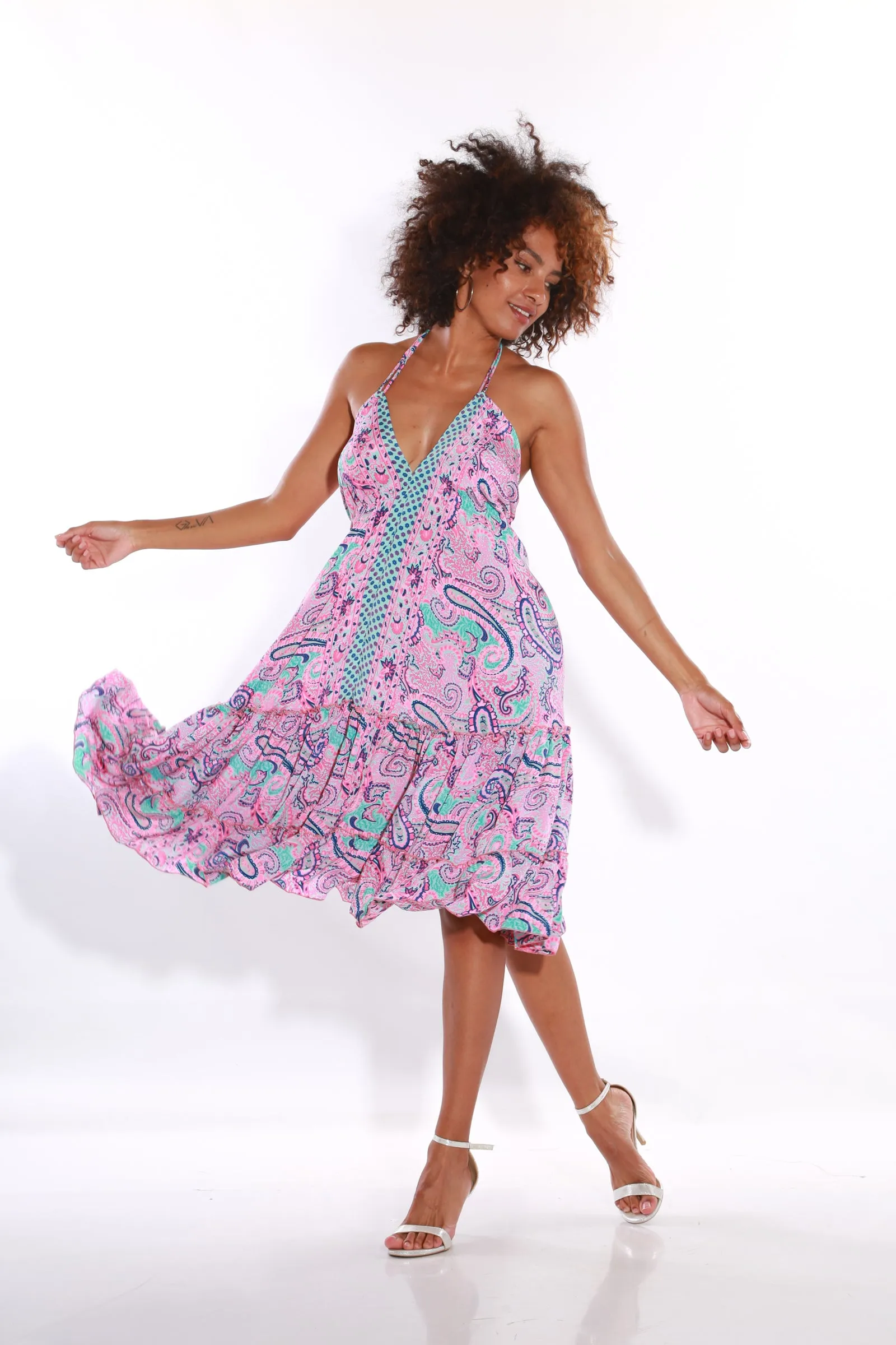 Happy Spaghetti Short sun dress- Blush