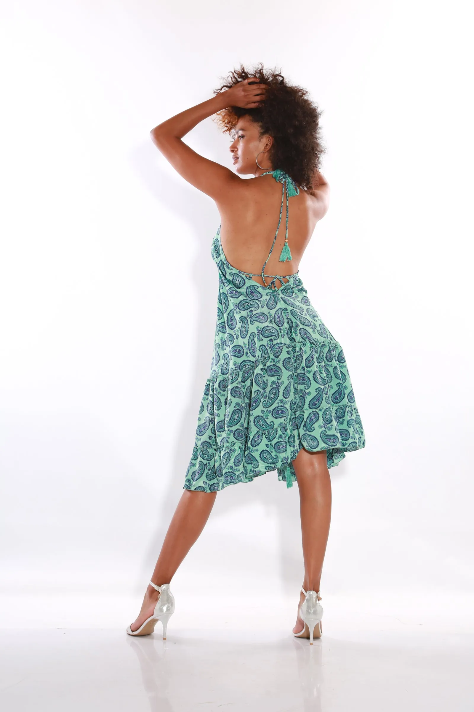 Happy Spaghetti Short sun dress- teal