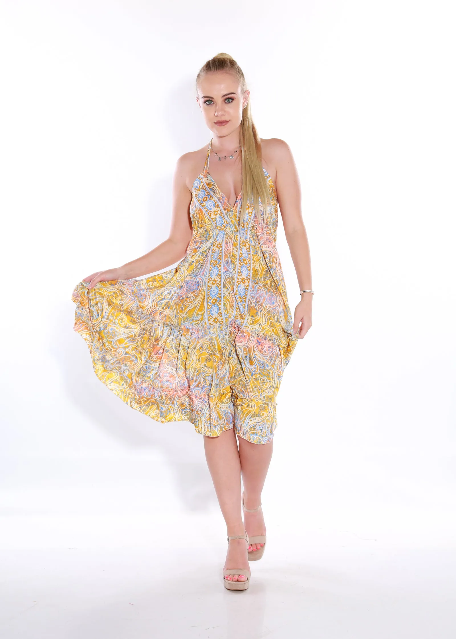 Happy Spaghetti Short sun dress- tuscany
