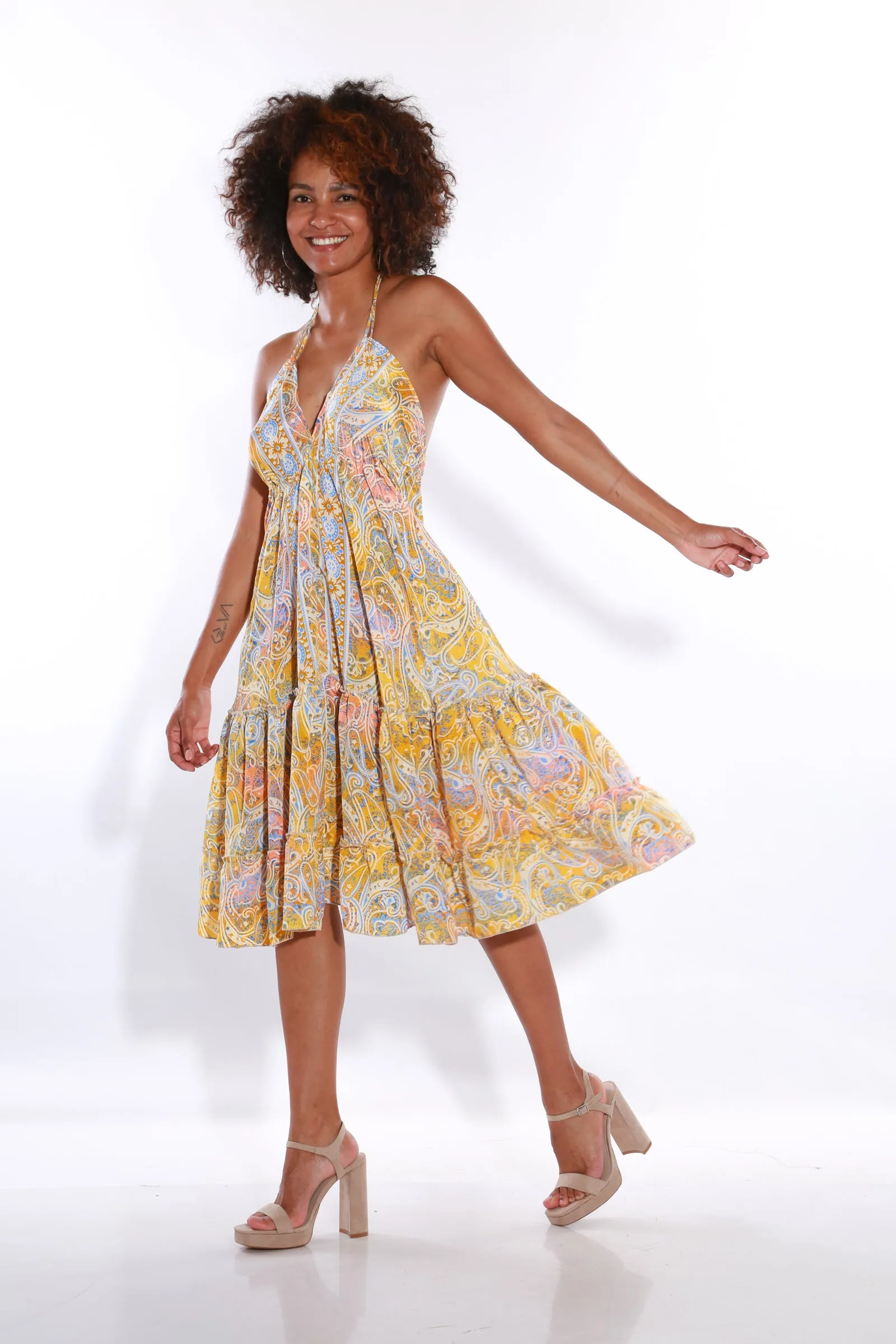 Happy Spaghetti Short sun dress- tuscany