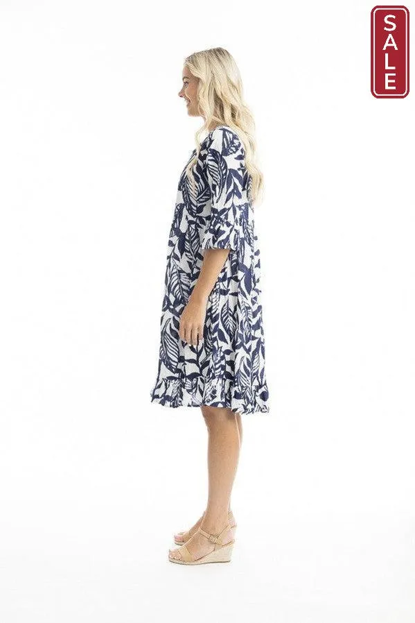 Hayman Frill Sleeve Pinch Pleat Dress