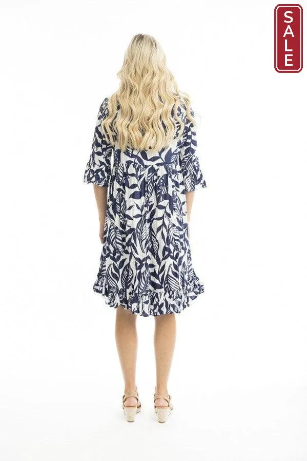 Hayman Frill Sleeve Pinch Pleat Dress