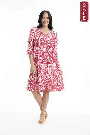 Hayman Frill Sleeve Pinch Pleat Dress