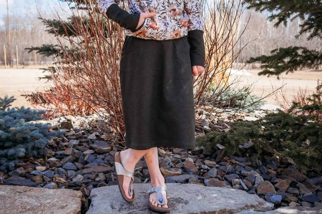 Heathered Forest Green Bamboo Skirt