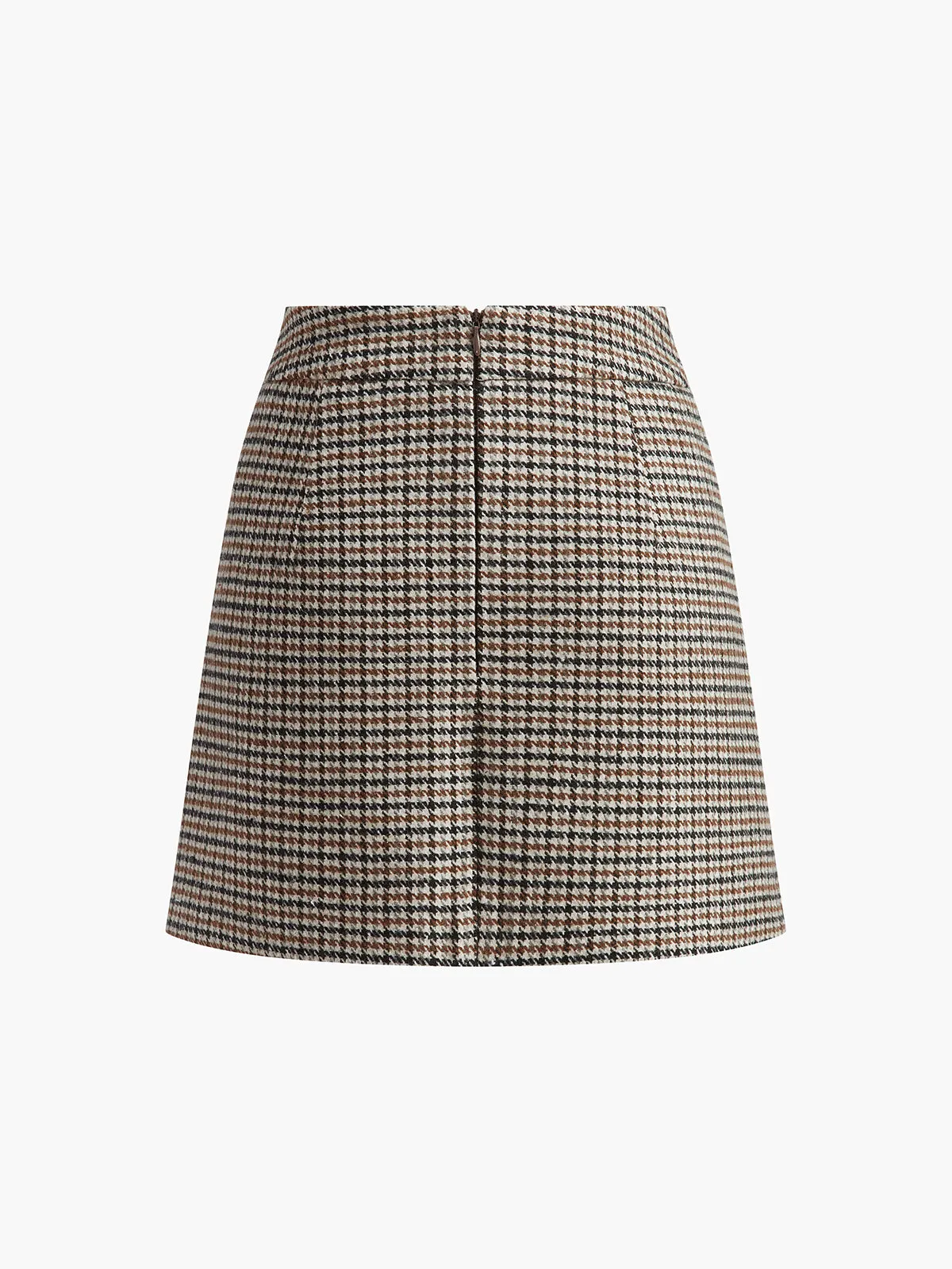Houndstooth A-Line Mini Skirt