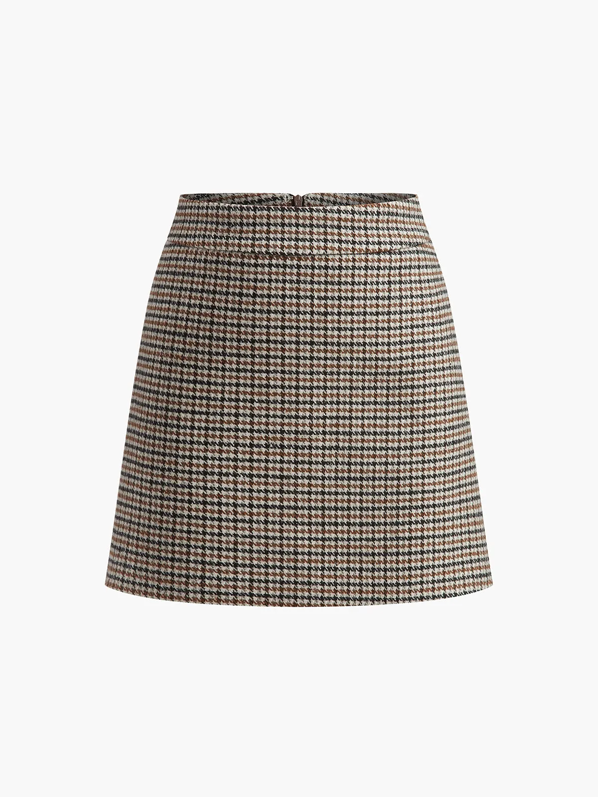 Houndstooth A-Line Mini Skirt