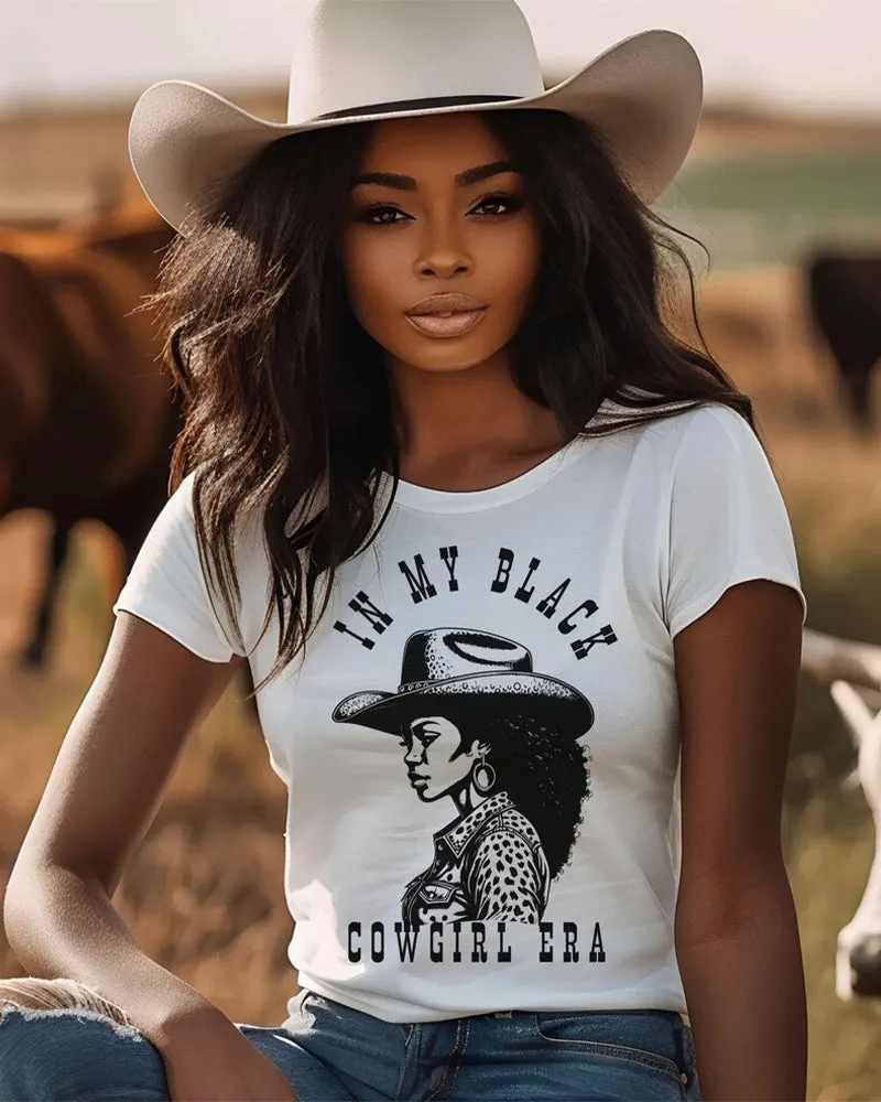 I Am Black Cowgirl Era Crew Neck Short Sleeve Cotton T-shirt