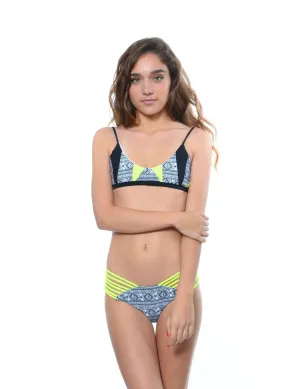 ISSA DE' MAR - Kaili Top in Shark/Neon
