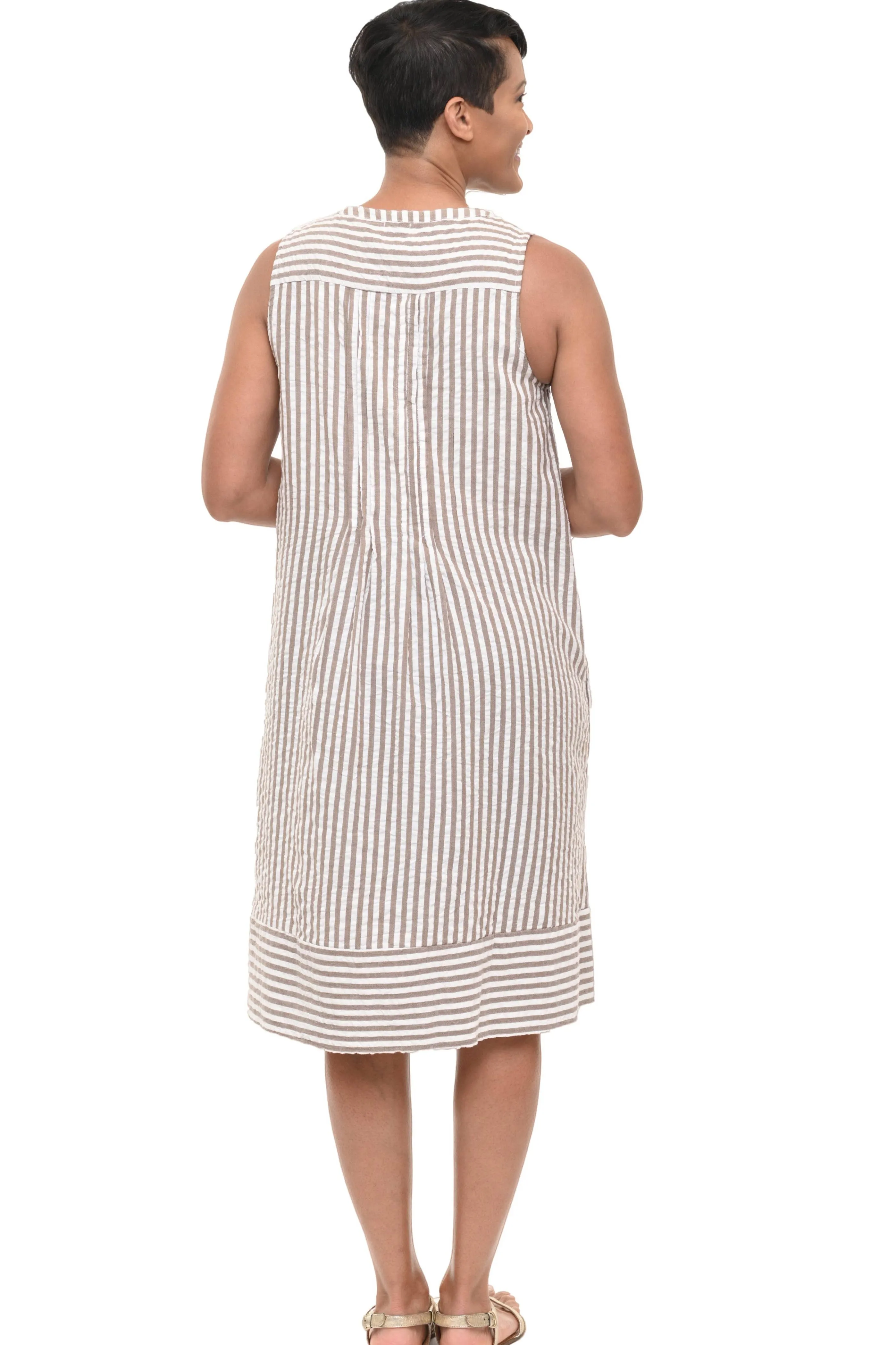 Jennings Dress in Coco Seersucker Stripe