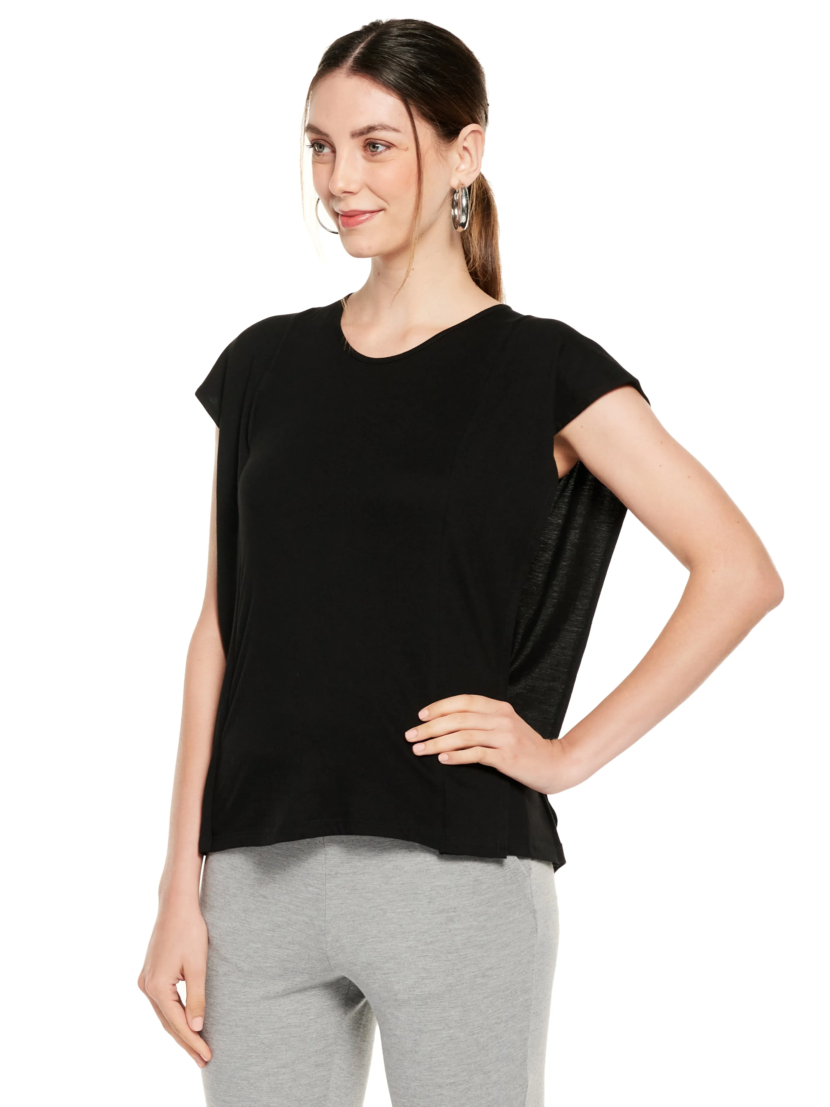 Kaftan Shaped Cotton Modal Tee
