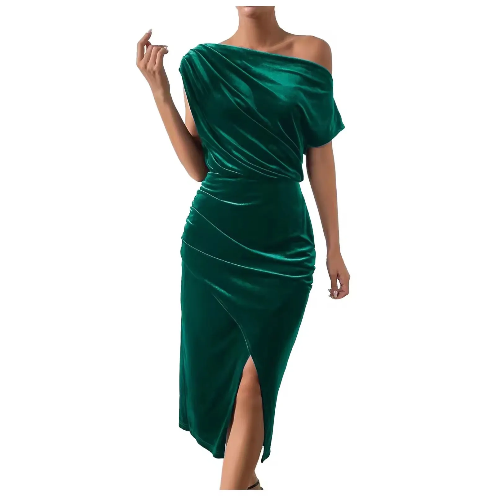 Katie Midi Velvet Bodycon Dress